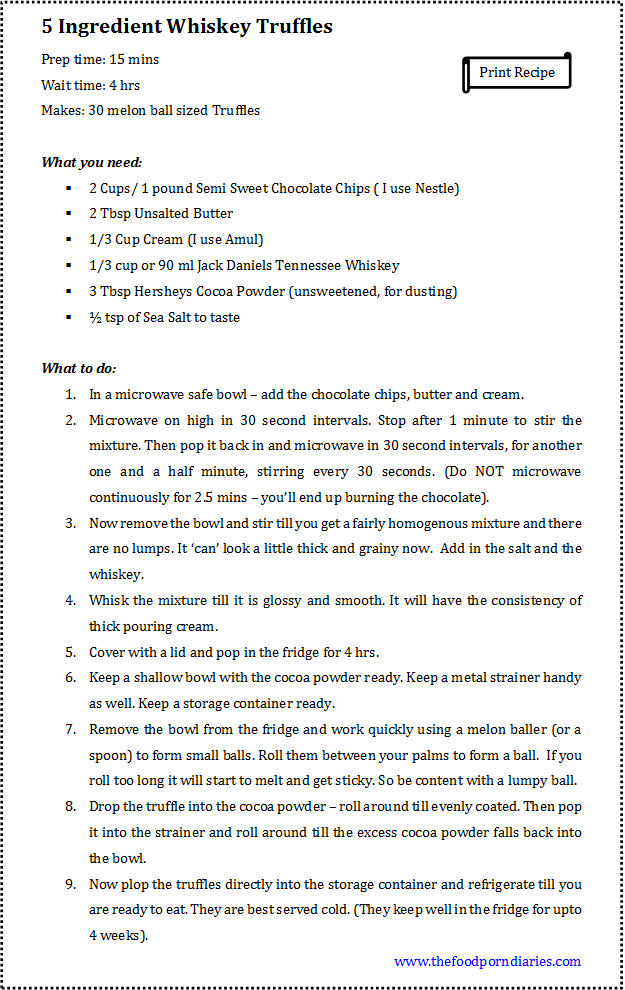 Whiskey Chocolate Truffles - recipe