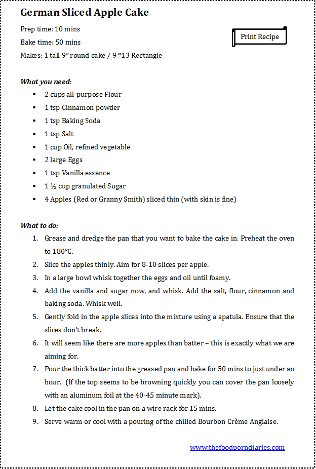 German Sliced Apple Cake